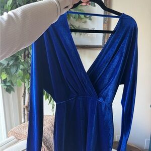 Superdown Royal Blue Velvet Dress